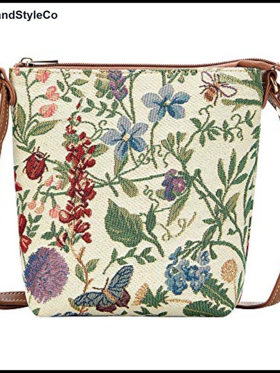 Handbags - Tapestry Crossbody Satchel Bag Lightweight Travel Purse Floral